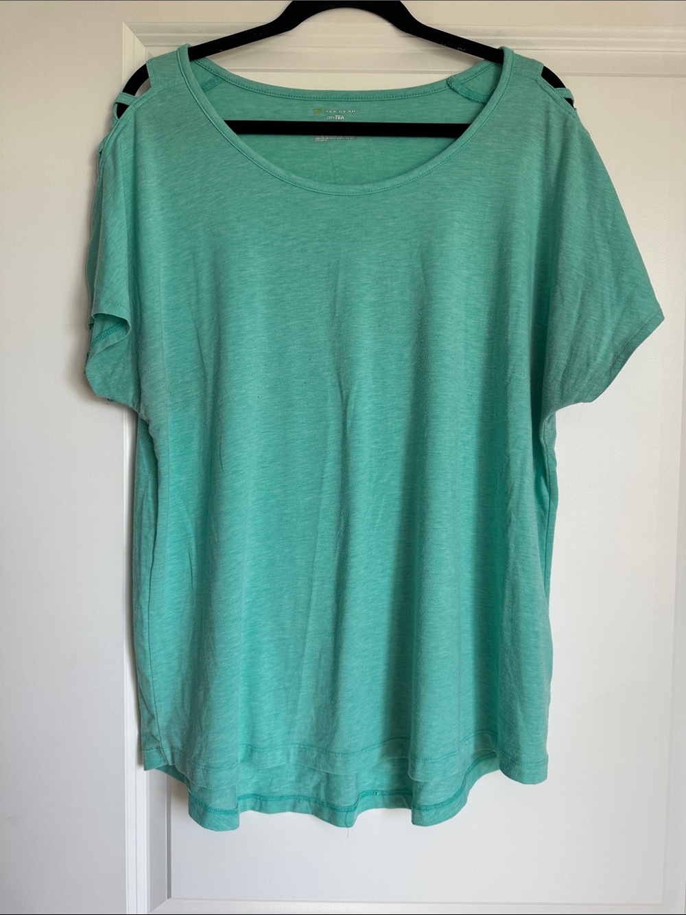 tek gear Mint Green Cold-Shoulder Short Sleeve Tee